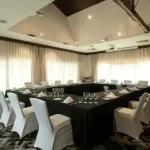 Meeting room at Darwin Airport set up for a business conference.