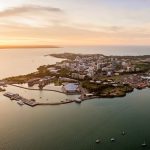 Darwin view from the sky at sunset